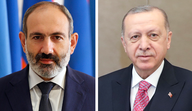 Pashinyan, Erdogan talk Armenian-Turkish normalization