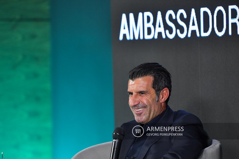 Portuguese football star Luis Figo in Armenia to join Digitain as brand ambassador