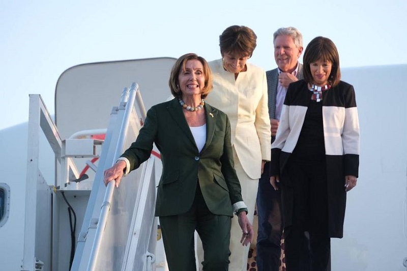 US House Speaker Nancy Pelosi arrives in Armenia