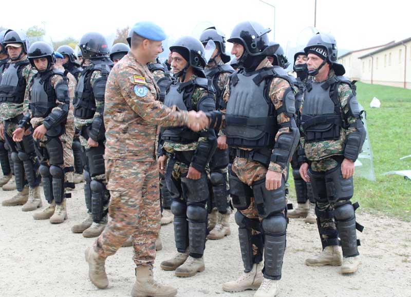 Armenian peacekeepers participating in international drills