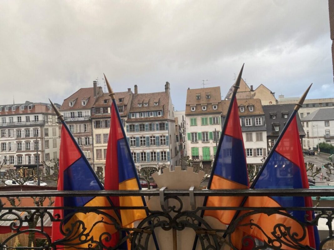 Strasbourg raises Armenian flag in front of City Hall in a sign of solidarity