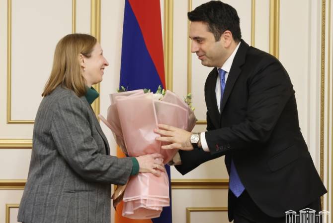 Armenia Parliament Speaker receives outgoing Ambassador Tracy