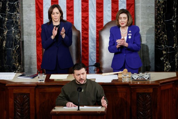 زلنسکی در کنگره آمریکا خواستار حمایت دوحزبی از اوکراین شد