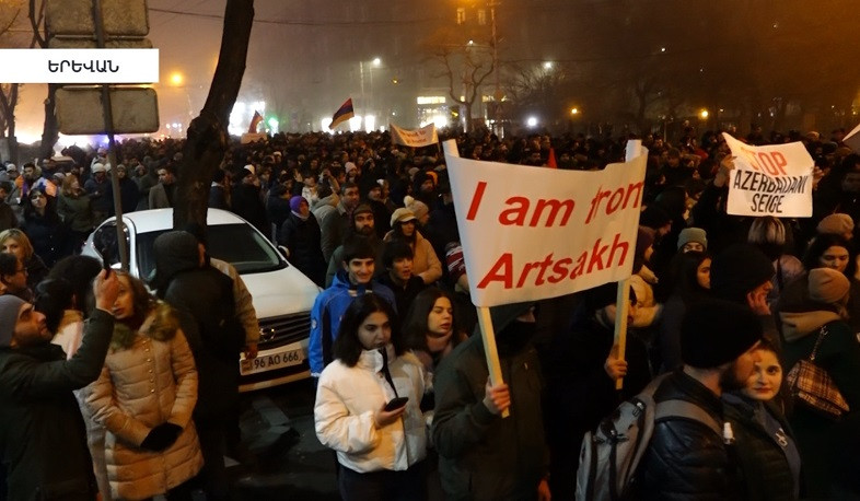 Protest in Yerevan as support of Artsakh residents