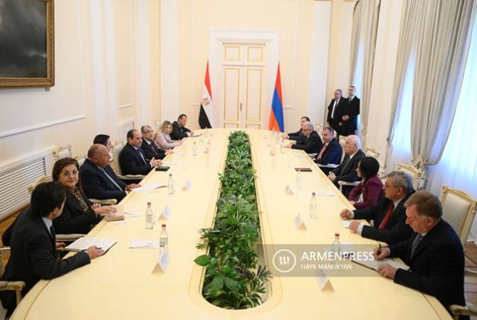 armenia,egypt , Video - Armenian President describes Egyptian counterpart’s visit as “historic event”, meeting between delegations underway