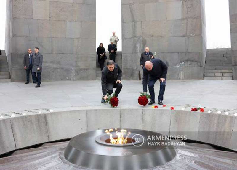 Խորվաթիայի արտաքին գործերի նախարարը Ծիծեռնակաբերդում հարգանքի տուրք է մատուցել Հայոց ցեղասպանության զոհերի հիշատակին