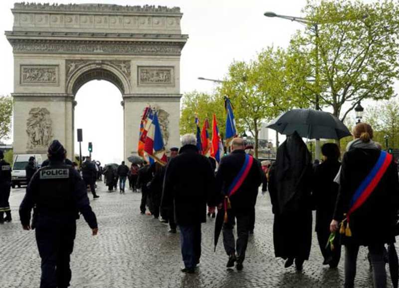 Տեղի է ունեցել հանդիսավոր երթ դեպի Փարիզի Հաղթանակի կամար