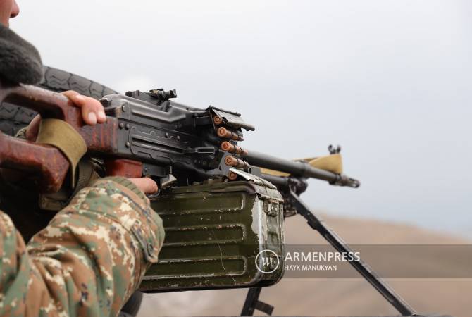 Armenian military positions in Sotk under Azeri gunfire