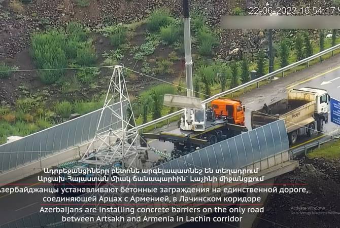 BREAKING: Azerbaijan installs concrete barrier on Lachin Corridor