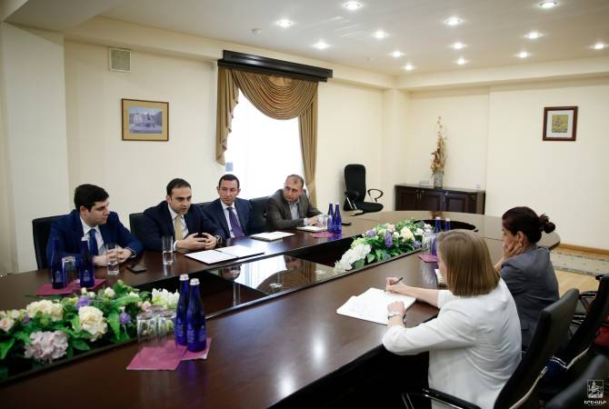 Yerevan Deputy Mayor Tigran Avinyan, U.S. embassy representatives discuss municipal police project