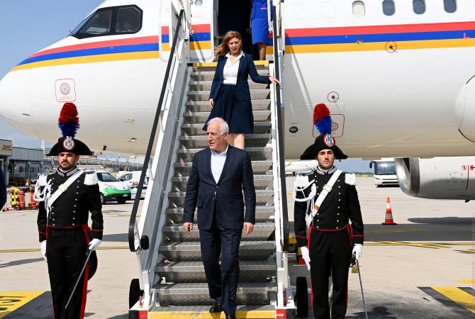 President Khachaturyan visits Italy, meeting with Sergio Mattarella expected