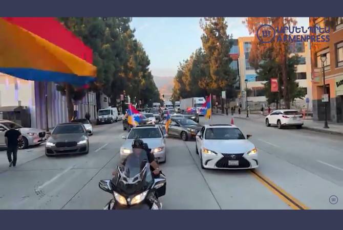 Video - Protesters block 134 Freeway in Glendale to call attention to crisis in Nagorno-Karabakh