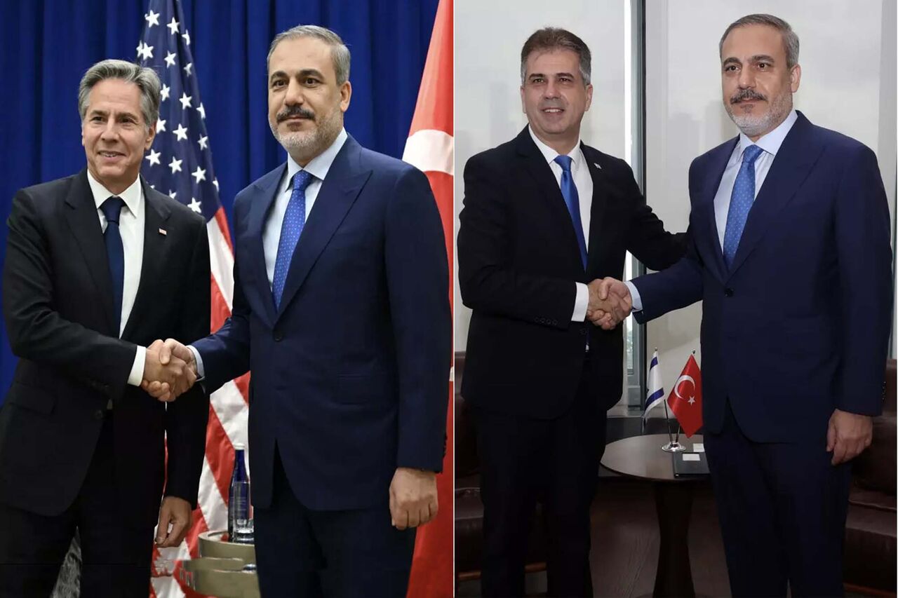 دیدار وزیر خارجه ترکیه با وزرای خارجه رژیم صهیونیستی و آمریکا در نیویورک