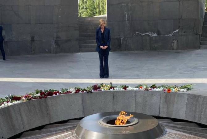 USAID Administrator visits Armenian Genocide memorial in Yerevan