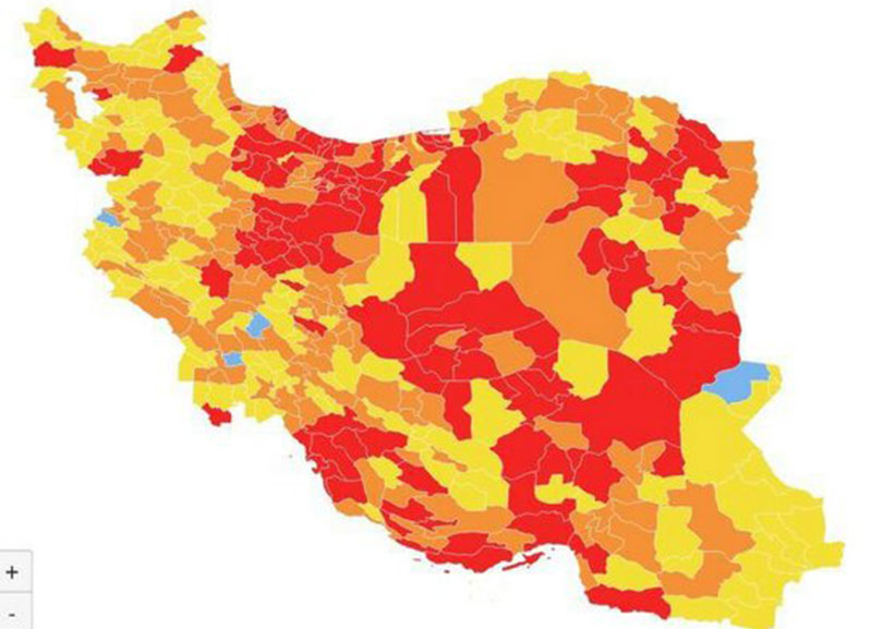  اعلام رنگ‌بندی جدید کرونایی - ۱۲۰ شهر در وضعیت قرمز